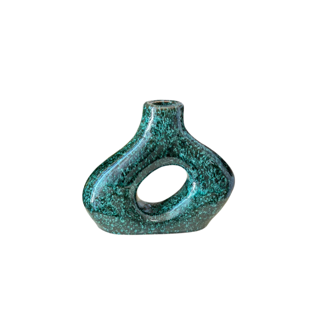 Vase artisanal Medina bleu moucheté