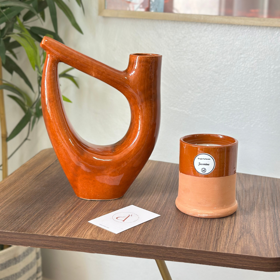 Vase Atbir en terre cuite vernis