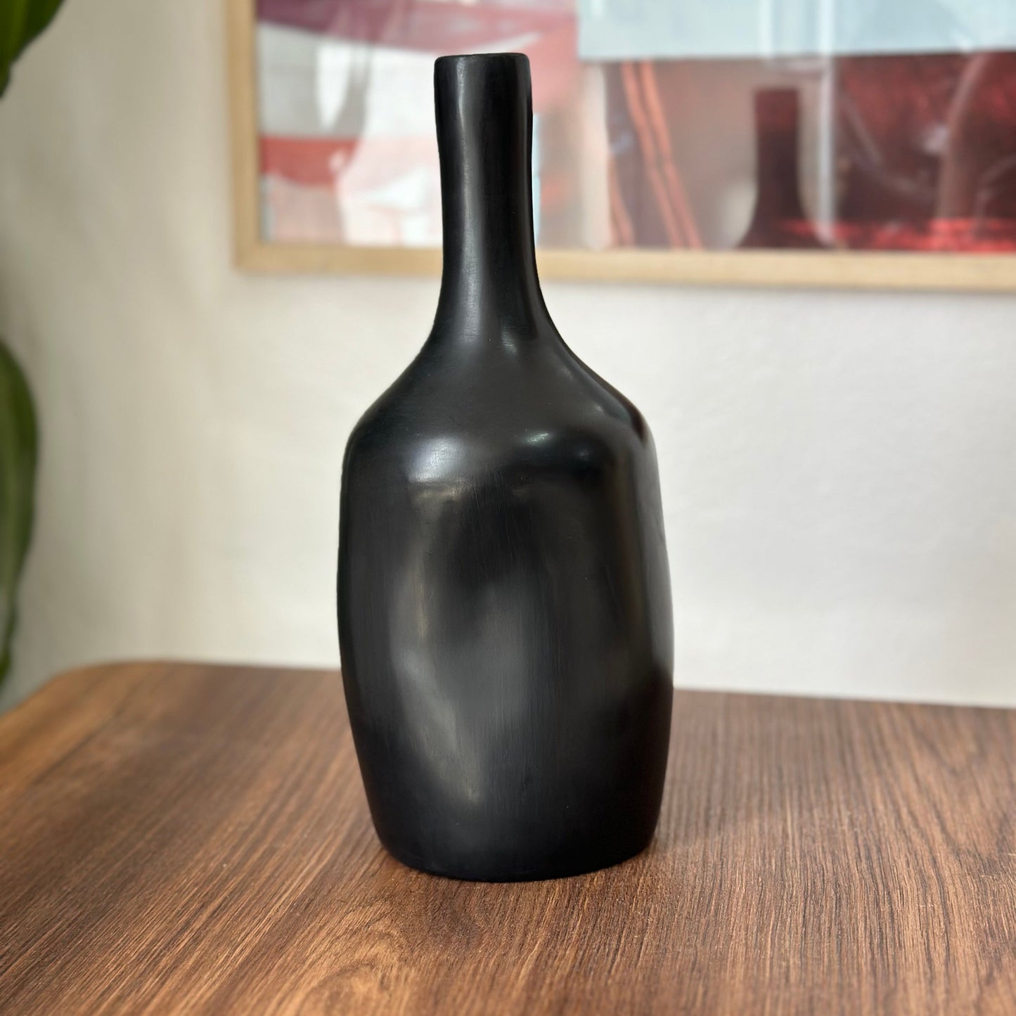 Vase artisanal bouteille noir