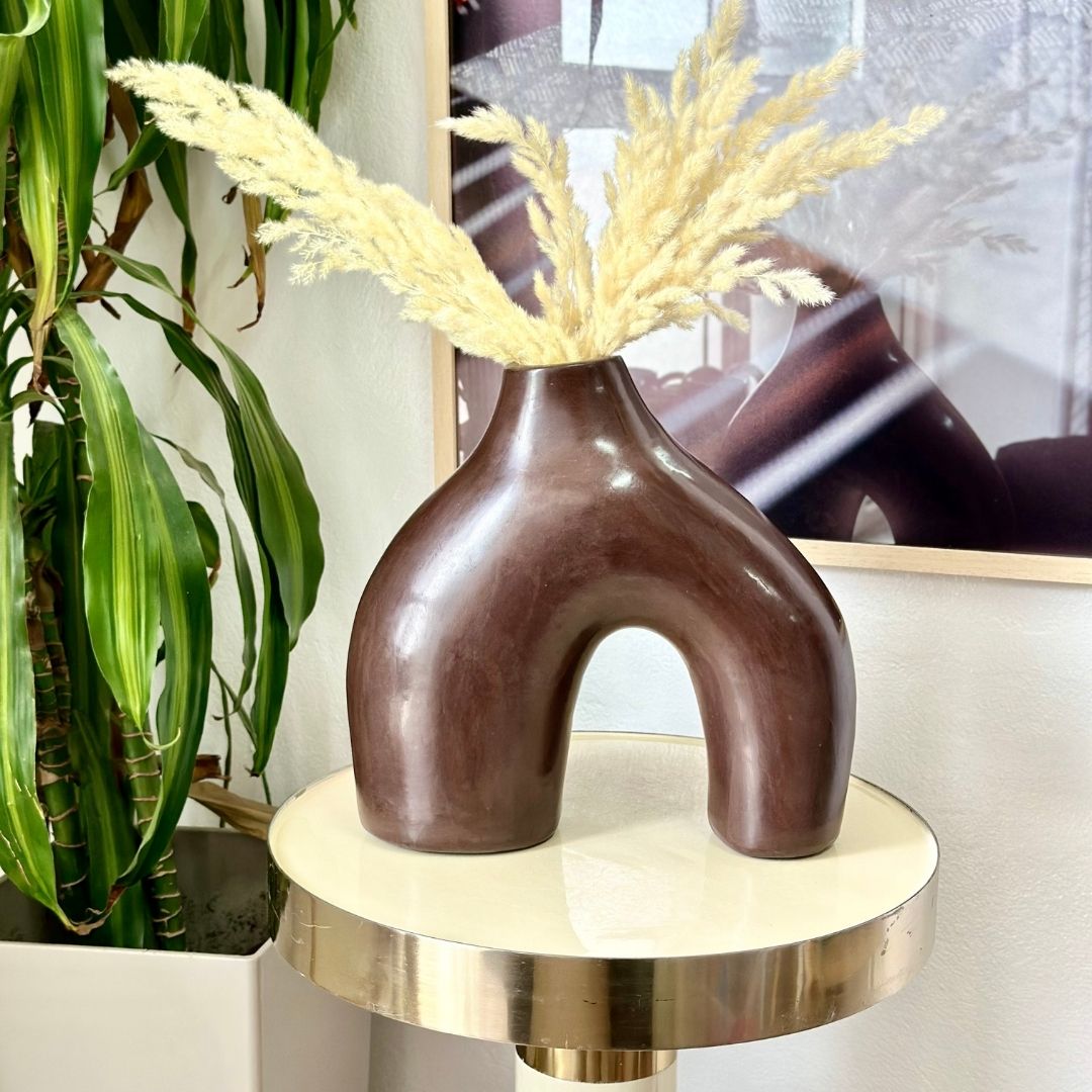 Vase artisanal Azul bombé mat
