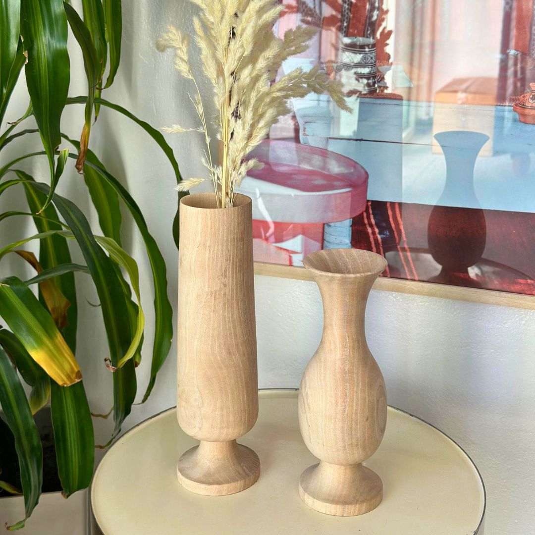 Vase artisanal bois de noyer 2