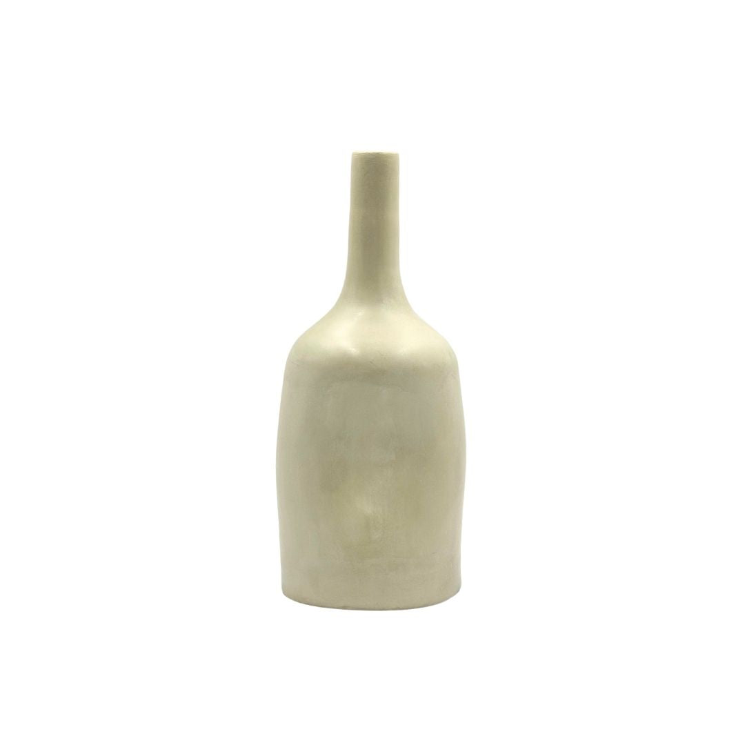 Vase bouteille crème grand