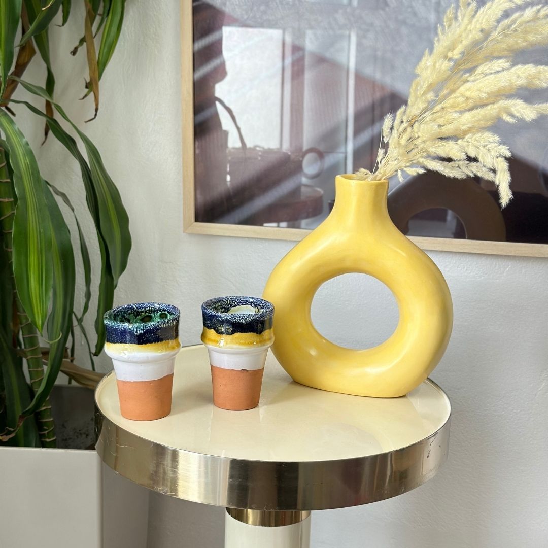 Vase Tafoukt jaune mat