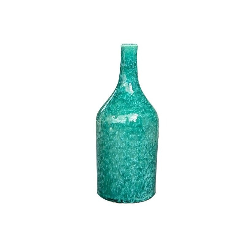 Vase bouteille turquoise