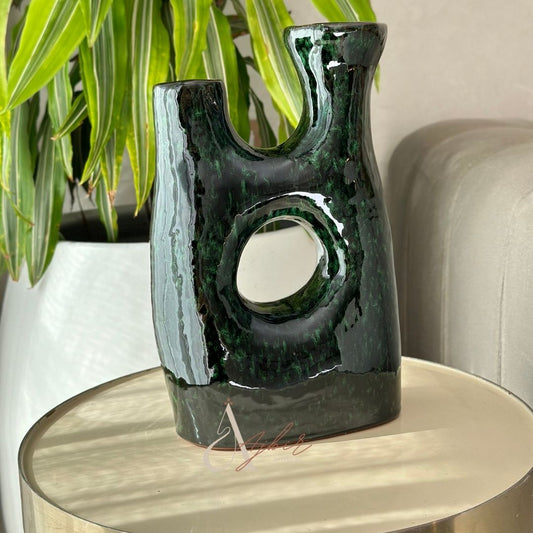 Vase artisanal Tagdourt vernis
