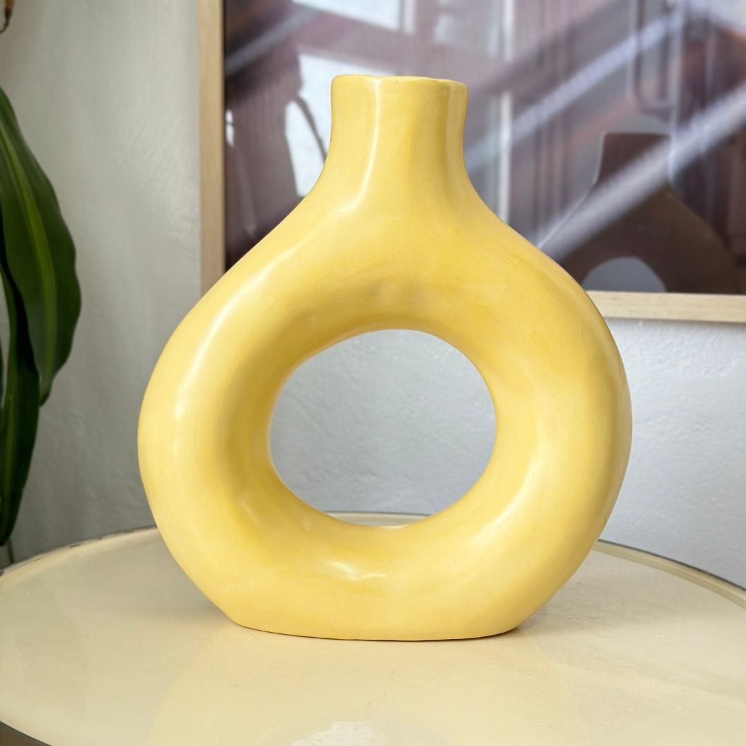 Vase Tafoukt jaune mat