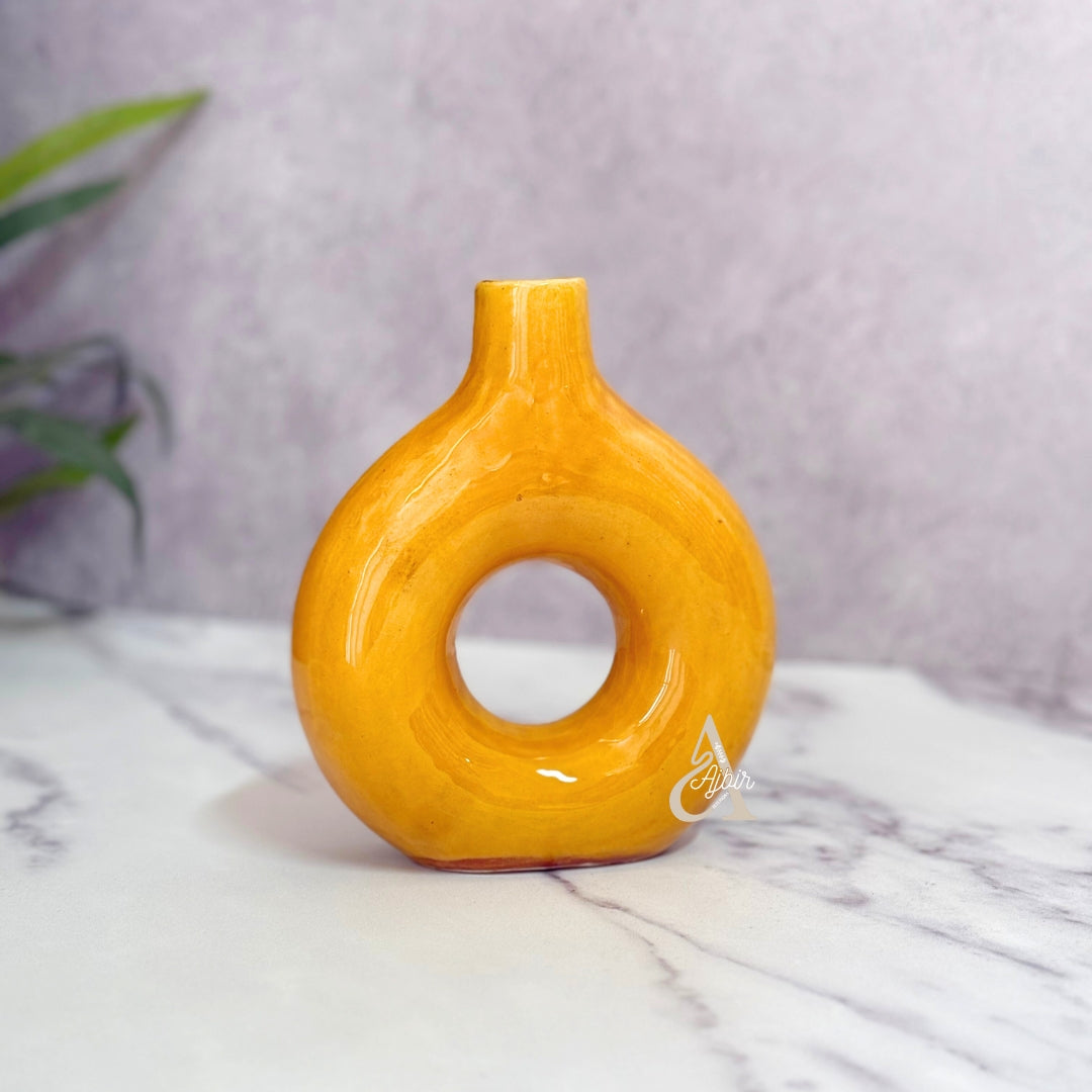 Vase artisanal Tafoukt vernis petit allongé