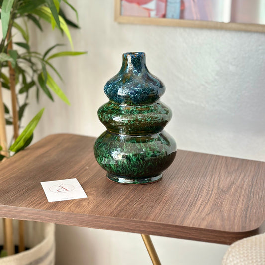 Vase artisanal Aboukal vert et bleu