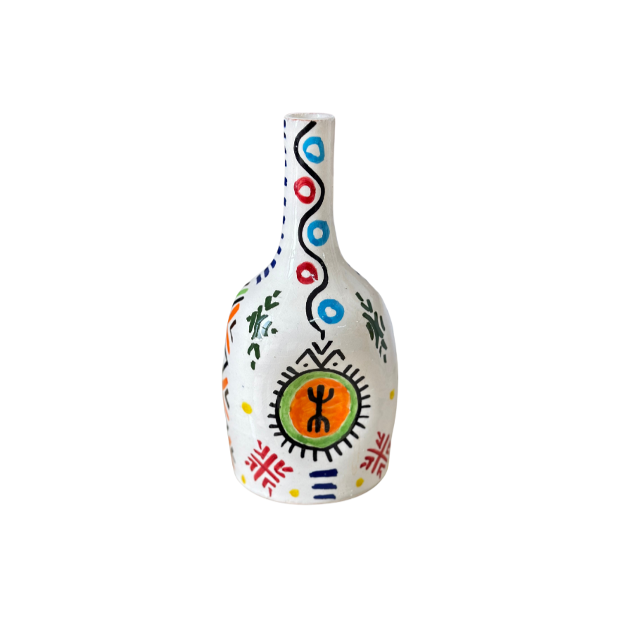 Vase artisanal bouteille amazigh Dihya