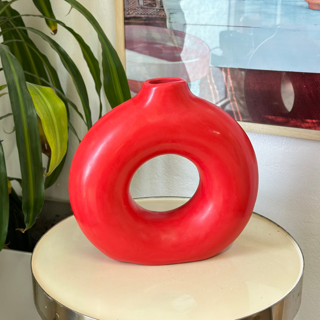 Vase artisanal Tafoukt bombé mat