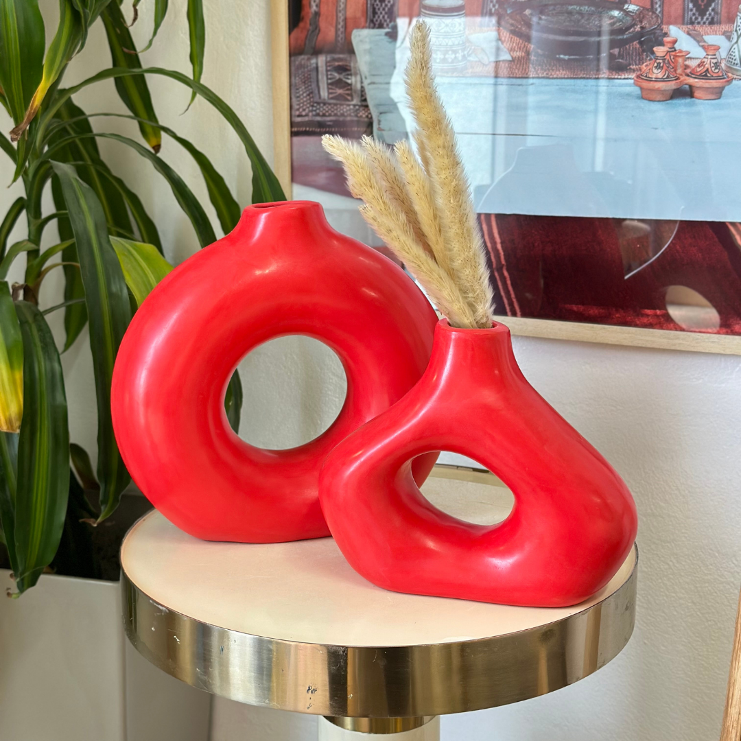 Vase artisanal Tafoukt bombé mat