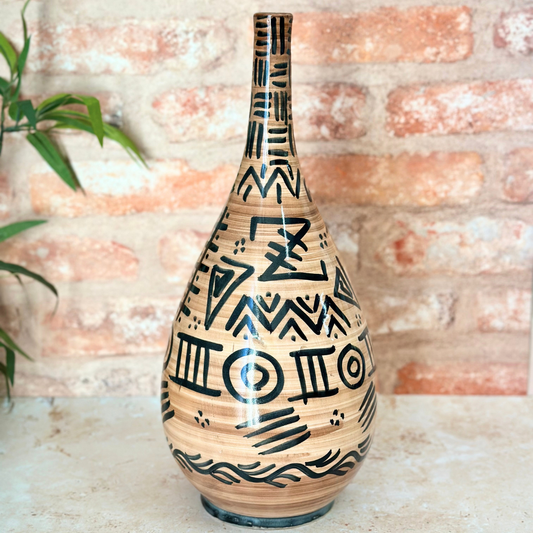 Vase Amazigh marron et noir (Pièce unique)
