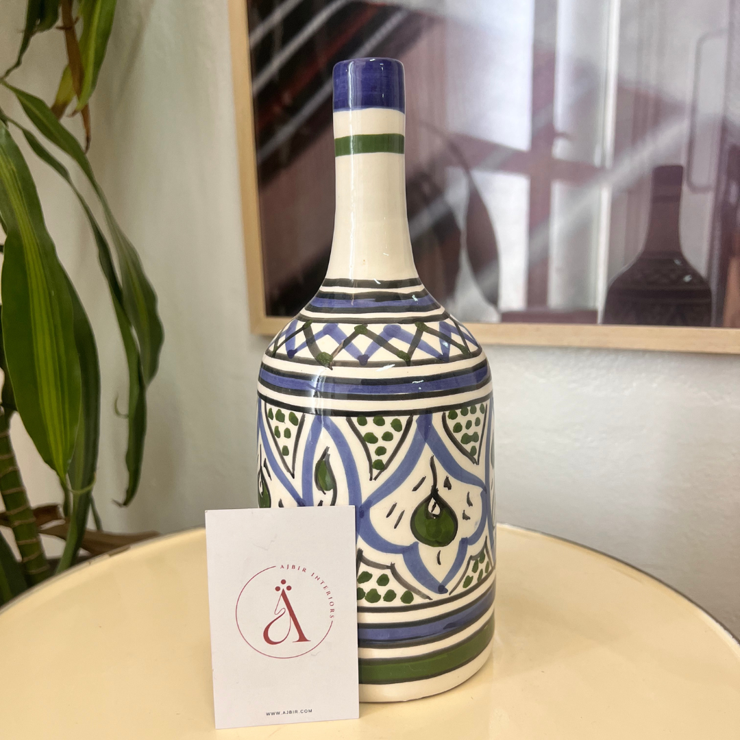Vase artisanal bouteille zellige
