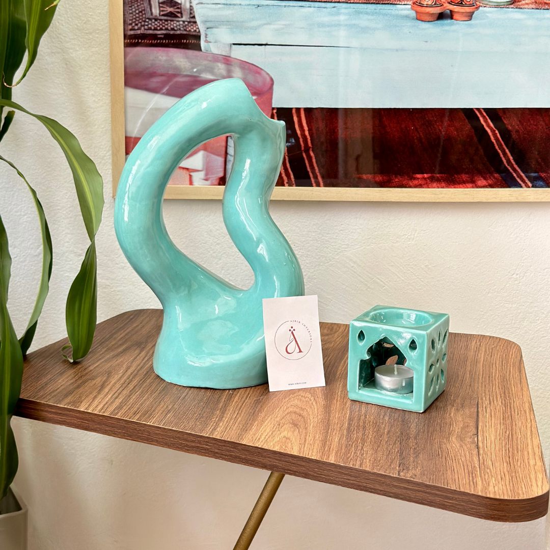 Vase artisanal Asrir turquoise